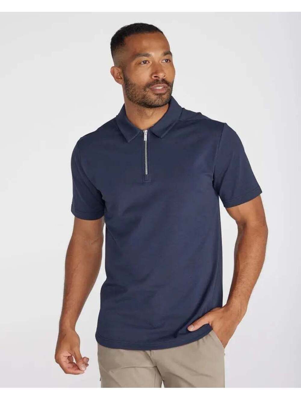 BYLT Premium Basics LUX Men's Short Sleeve Quarter Zip Polo Shirts Size Medium